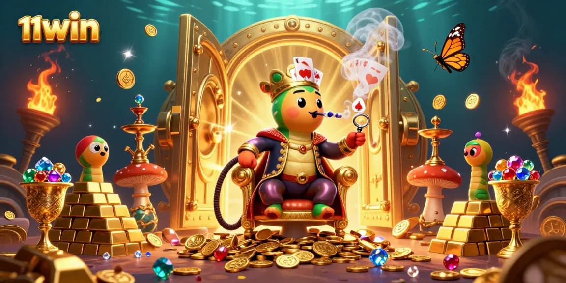 Experience the magic of 11WIN's vibrant casino world through an enchanting 3D illustration.