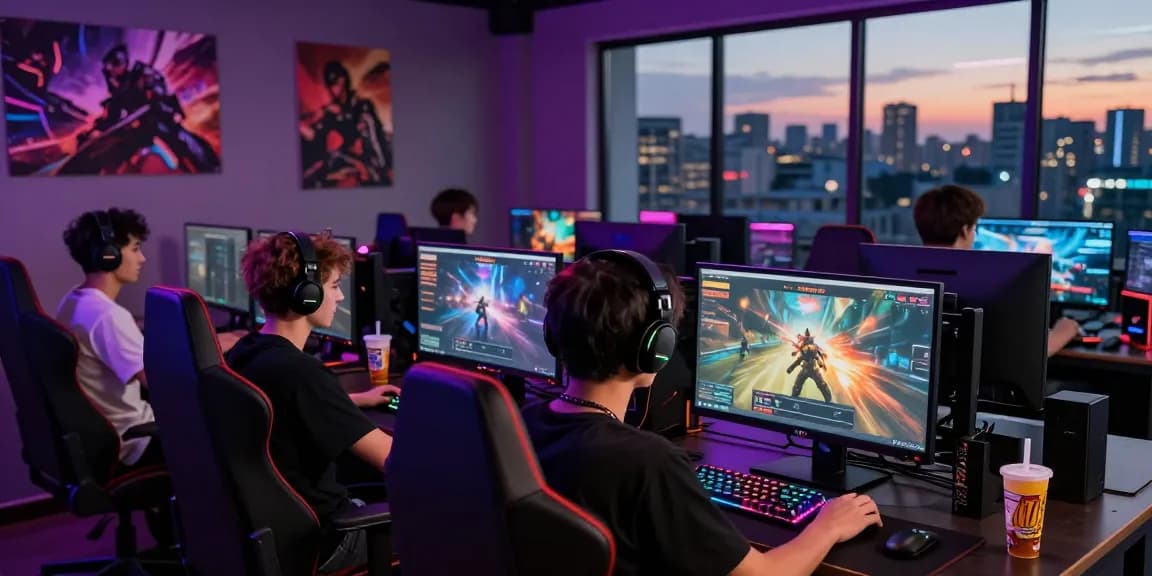 Raja Game login screen surrounded by gamers enjoying the vibrant gaming atmosphere