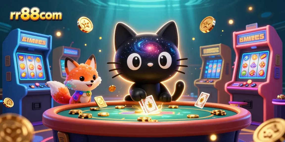 Play at rr88com and win golden chips in a vibrant cosmic casino with 3D characters.