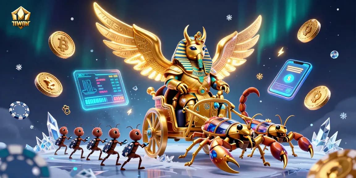 Engage with thrilling 11WIN gameplay featuring a golden beetle and crypto elements.