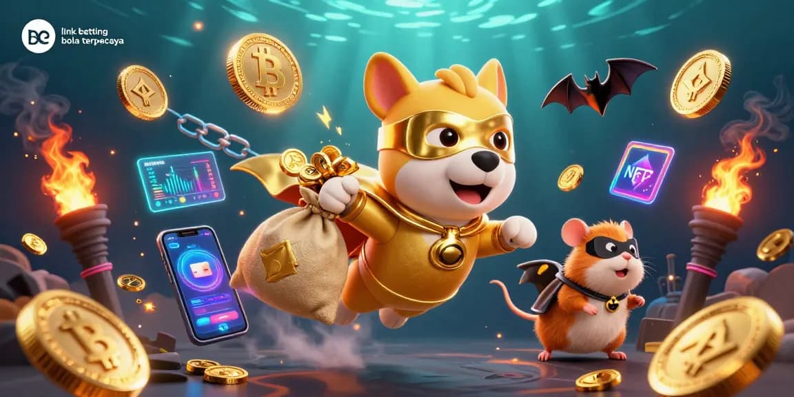 Bet on link betting bola terpercaya with vibrant 3D characters and gambling elements in action.