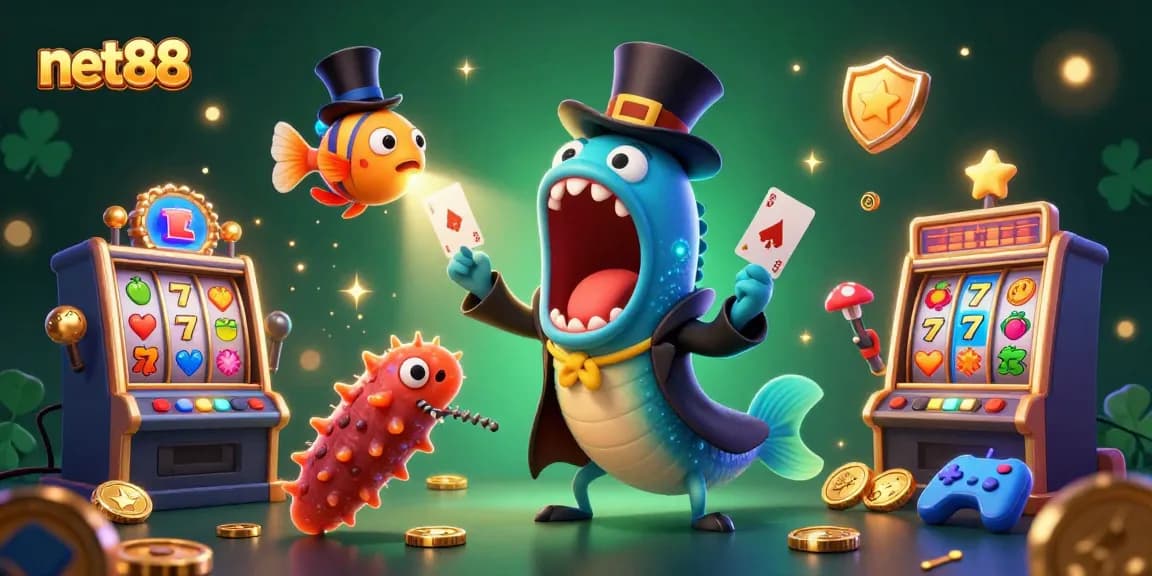 Engaging scene showcasing net88, featuring magical sea creatures involved in a casino-themed act.