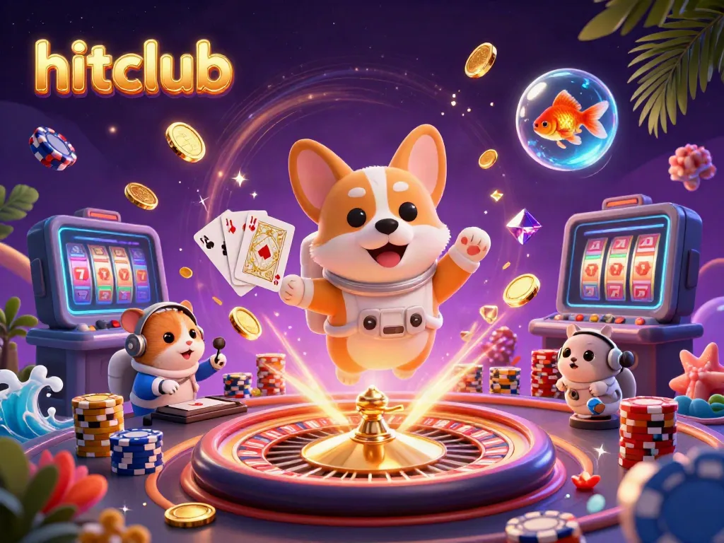 Experience thrilling gaming action at hitclub with 3D cartoon characters interacting in a dynamic casino scene.