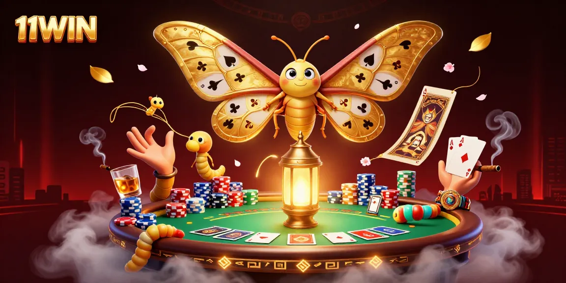 Experience the thrill of 11WIN casino with vibrant poker elements and dynamic visuals.