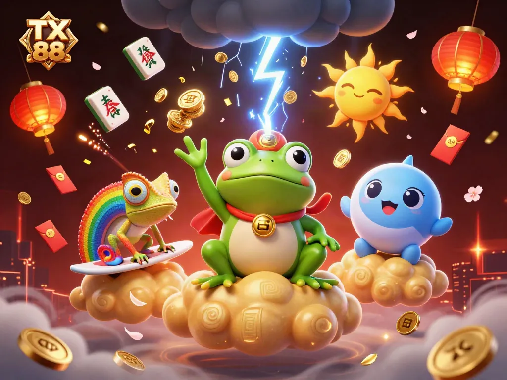 Experience winning excitement at TX 88 with vibrant 3D casino characters and dynamic game elements.