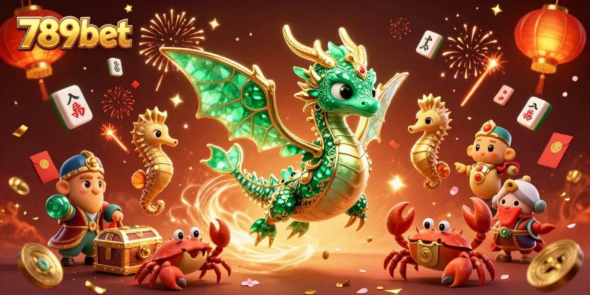 Experience thrilling gameplay with 789bet's vibrant 3D casino scene featuring a majestic emerald sea dragon.