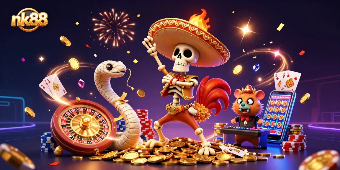 Experience thrilling gambling adventures at nk88 with vibrant casino characters and stunning visuals.