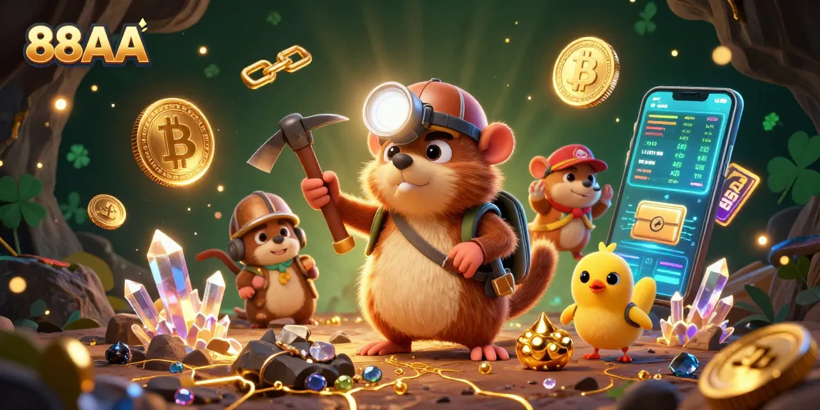 Experience the excitement of gaming at 88AA with a dynamic treasure-hunting scene full of gold and gems.