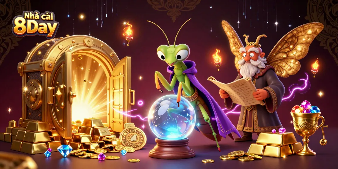 Experience thrilling play with Nhà cái 8Day as a praying mantis fortune teller and moth librarian unveil treasures.