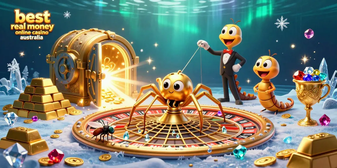 Bet on victory with the best real money online casino Australia, surrounded by gold and jewels.