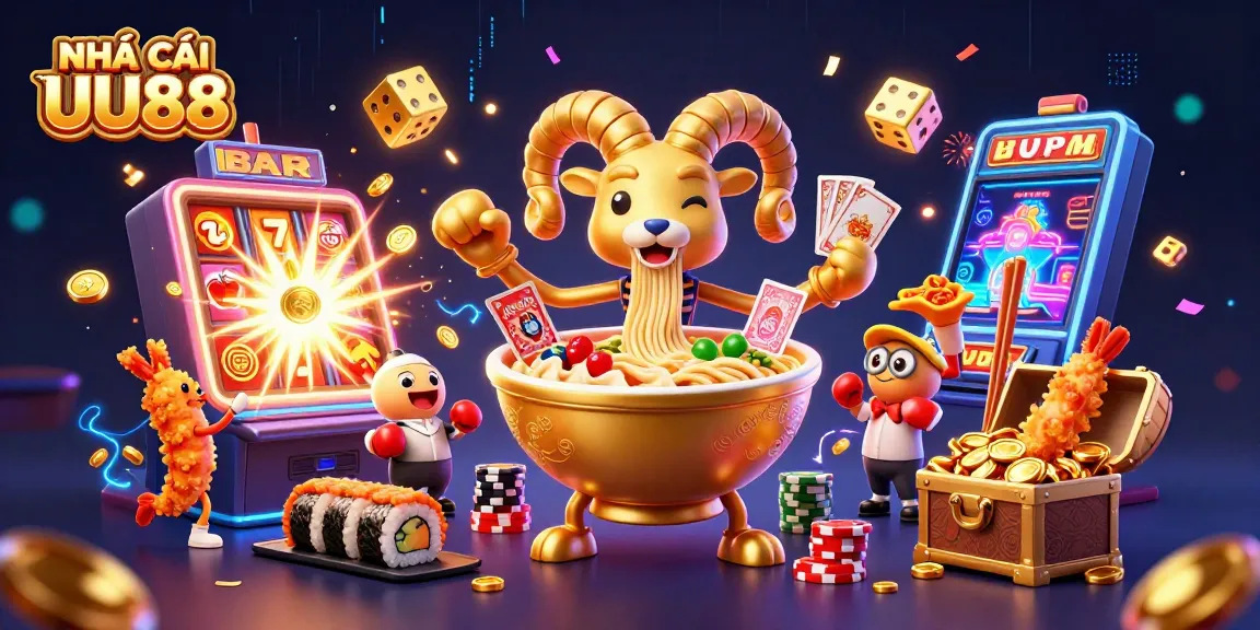 Experience NHÀ CÁI UU88 with dynamic characters and vibrant casino game elements.