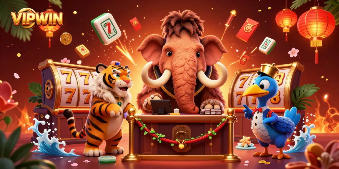 Experience VIPWIN's dynamic gaming scene with vibrant characters and thrilling casino elements.