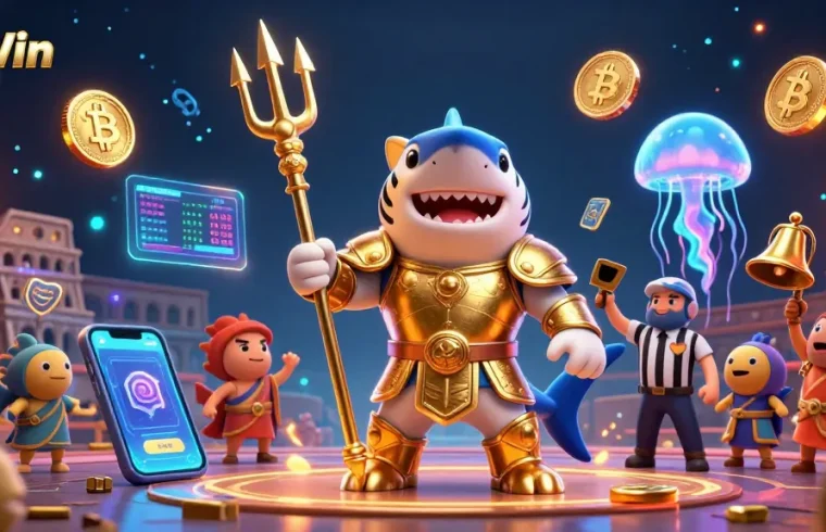 Experience thrilling gameplay with 23Win, featuring a dynamic underwater casino scene with engaging characters and elements.